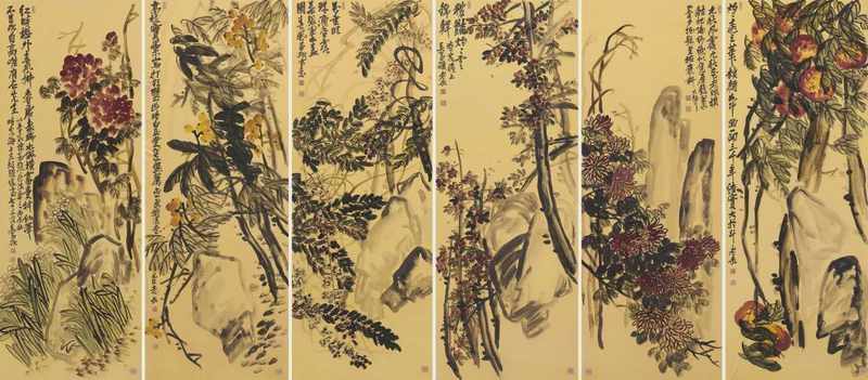 金石为开：吴昌硕《花果六屏》的艺术基因与技术密码