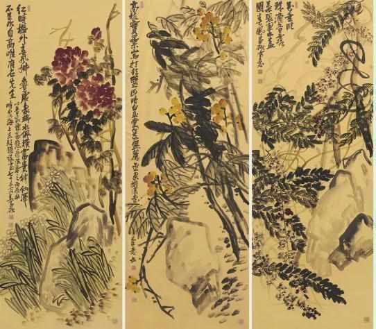 金石为开:吴昌硕《花果六屏》的艺术基因与技术密码 书画藏品